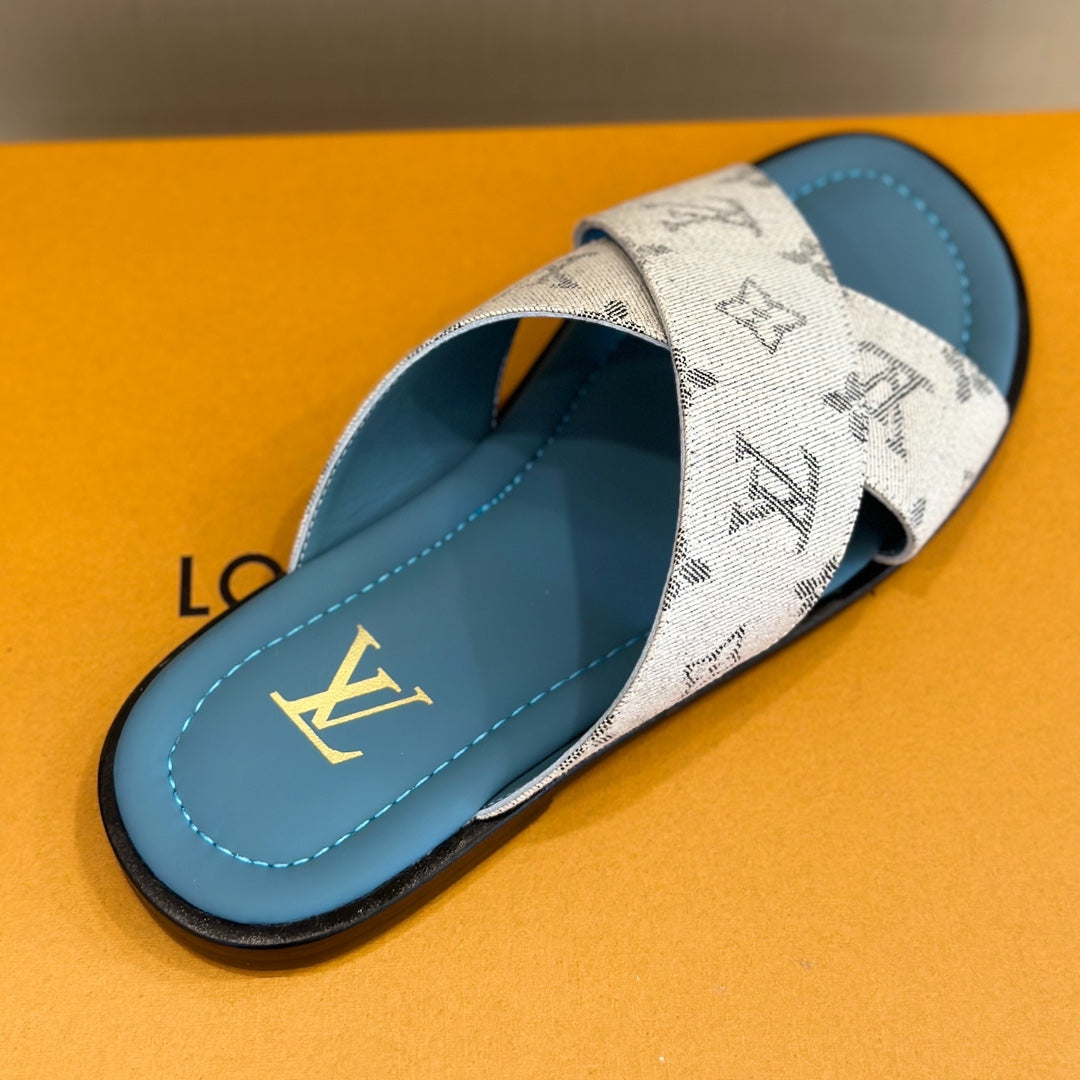 LV Panama Mule 'Monogram Jacquard Blue'