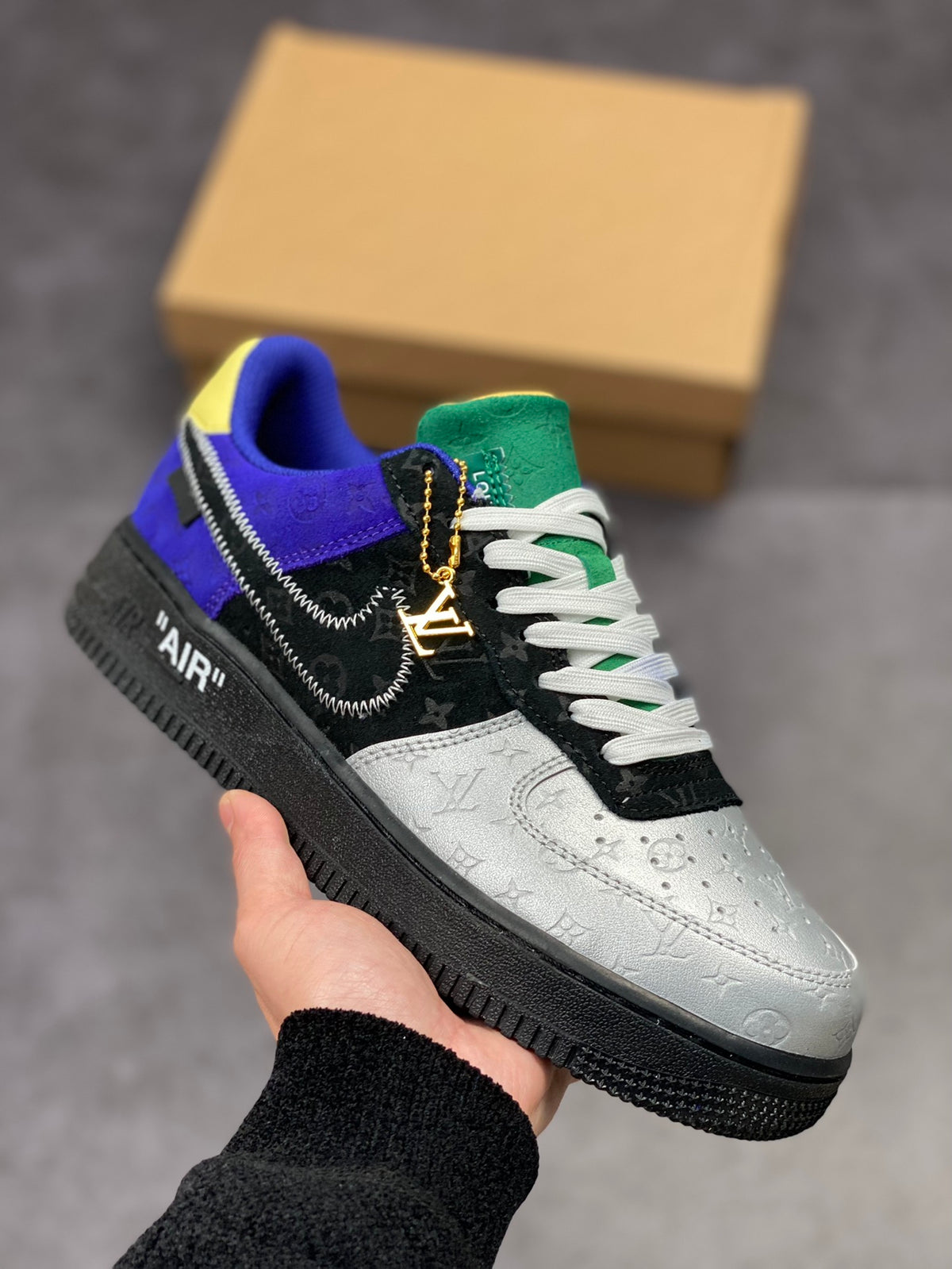 LV x Nike AF1 'Metallic Silver Purple'