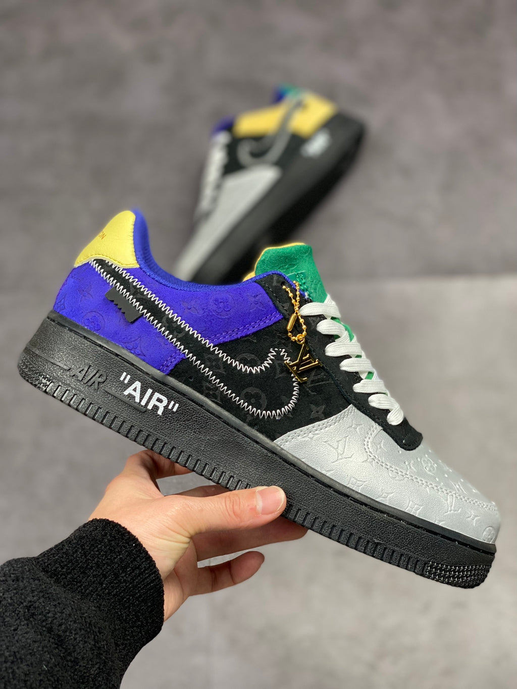 LV x Nike AF1 'Metallic Silver Purple'