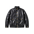 Louis Vuitton Leather Down Jacket Black & Gold