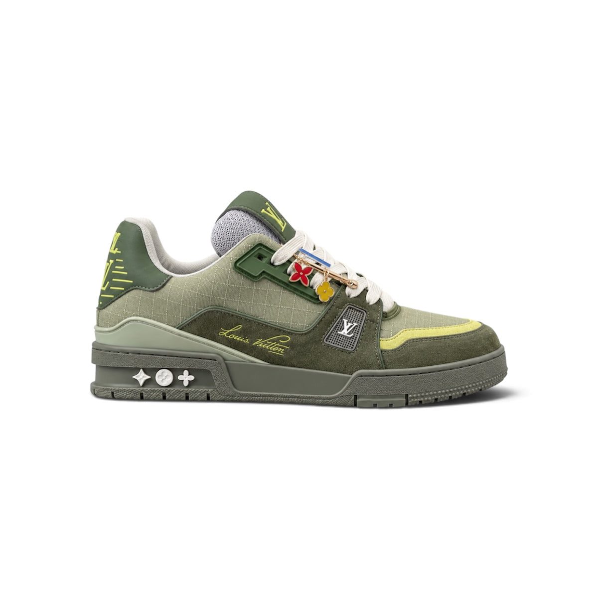 LV Trainer Sneaker 'Khaki Green Monogram Charms'