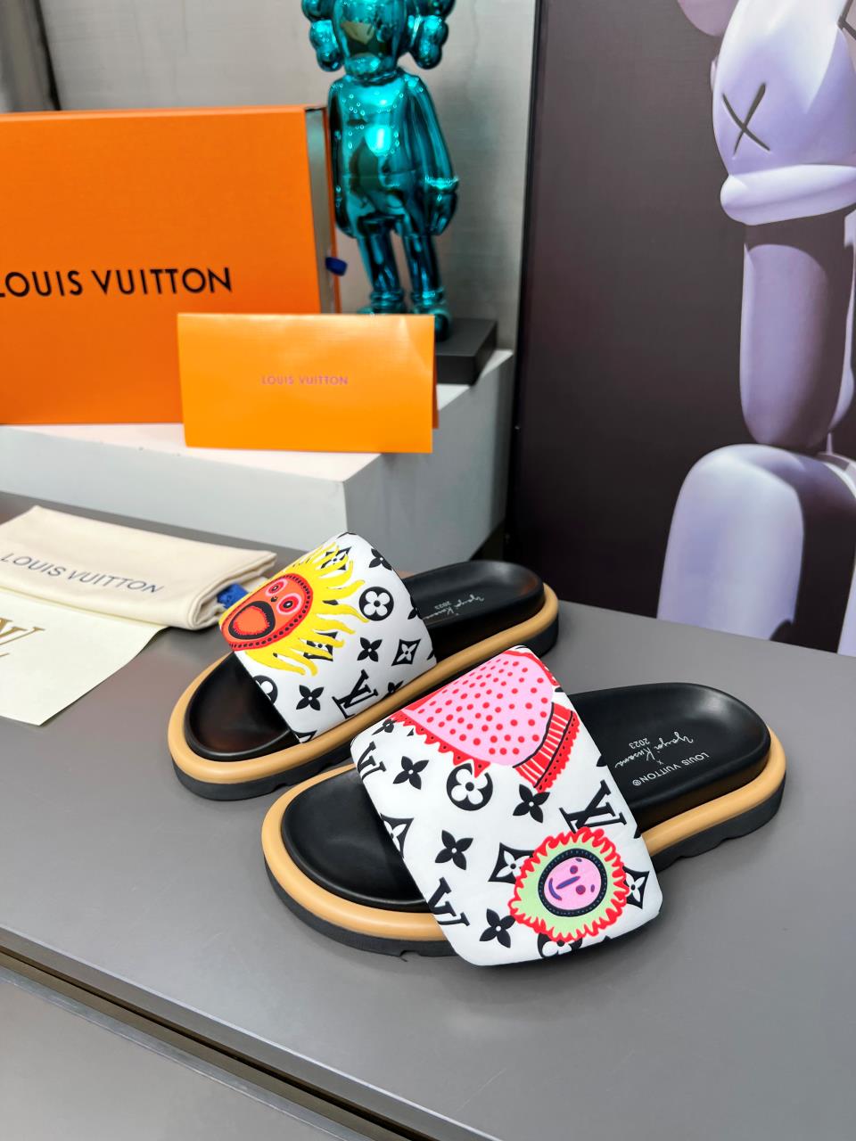 LV Waterfront Mule 'Yayoi Kusama Faces'