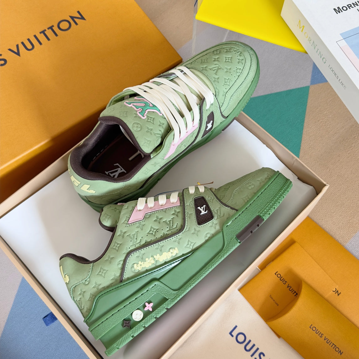 LV Trainer Sneaker 'Monogram Embossed Light Green'