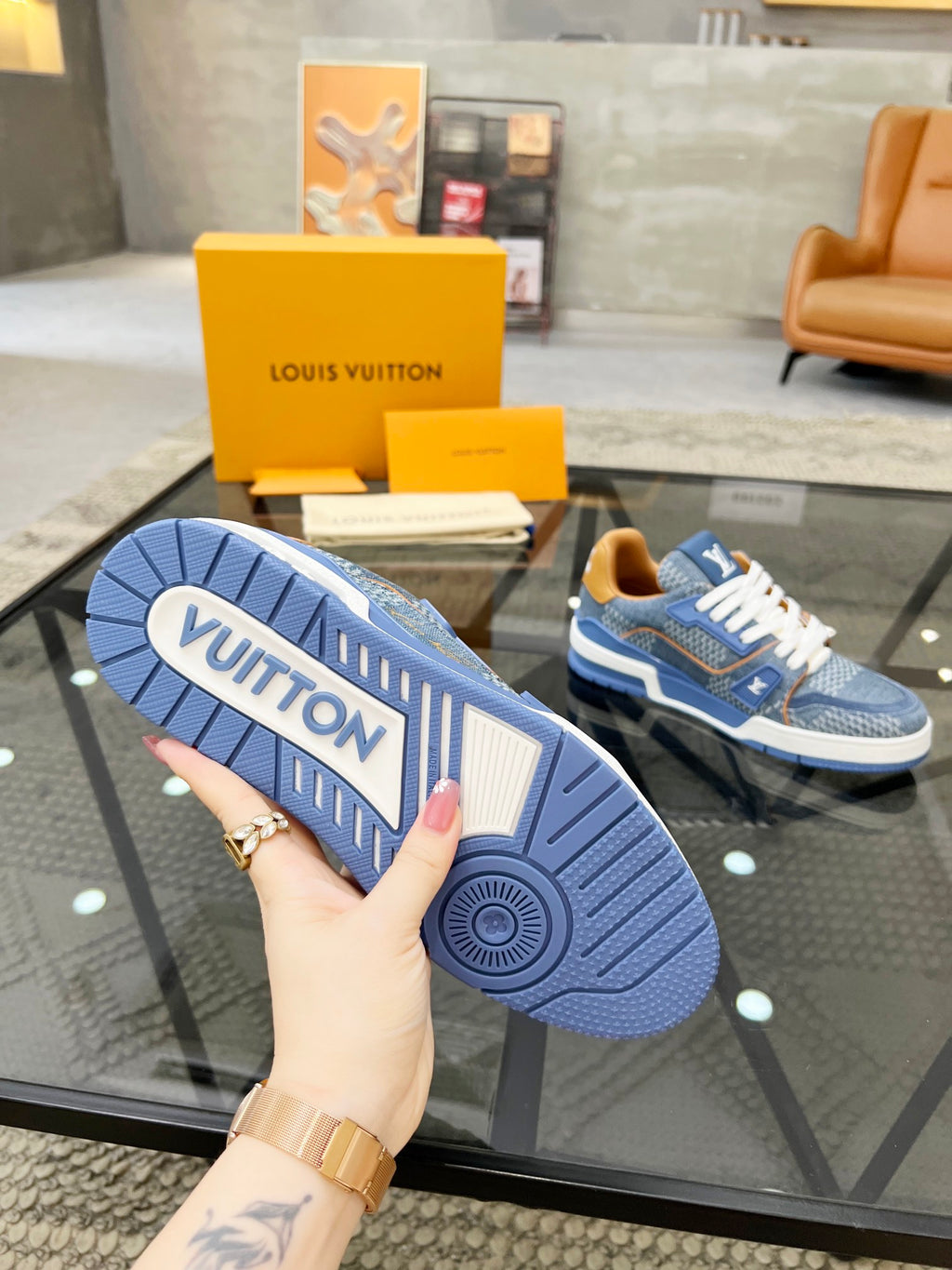 LV Trainer Sneaker 'Damier Blue Denim'