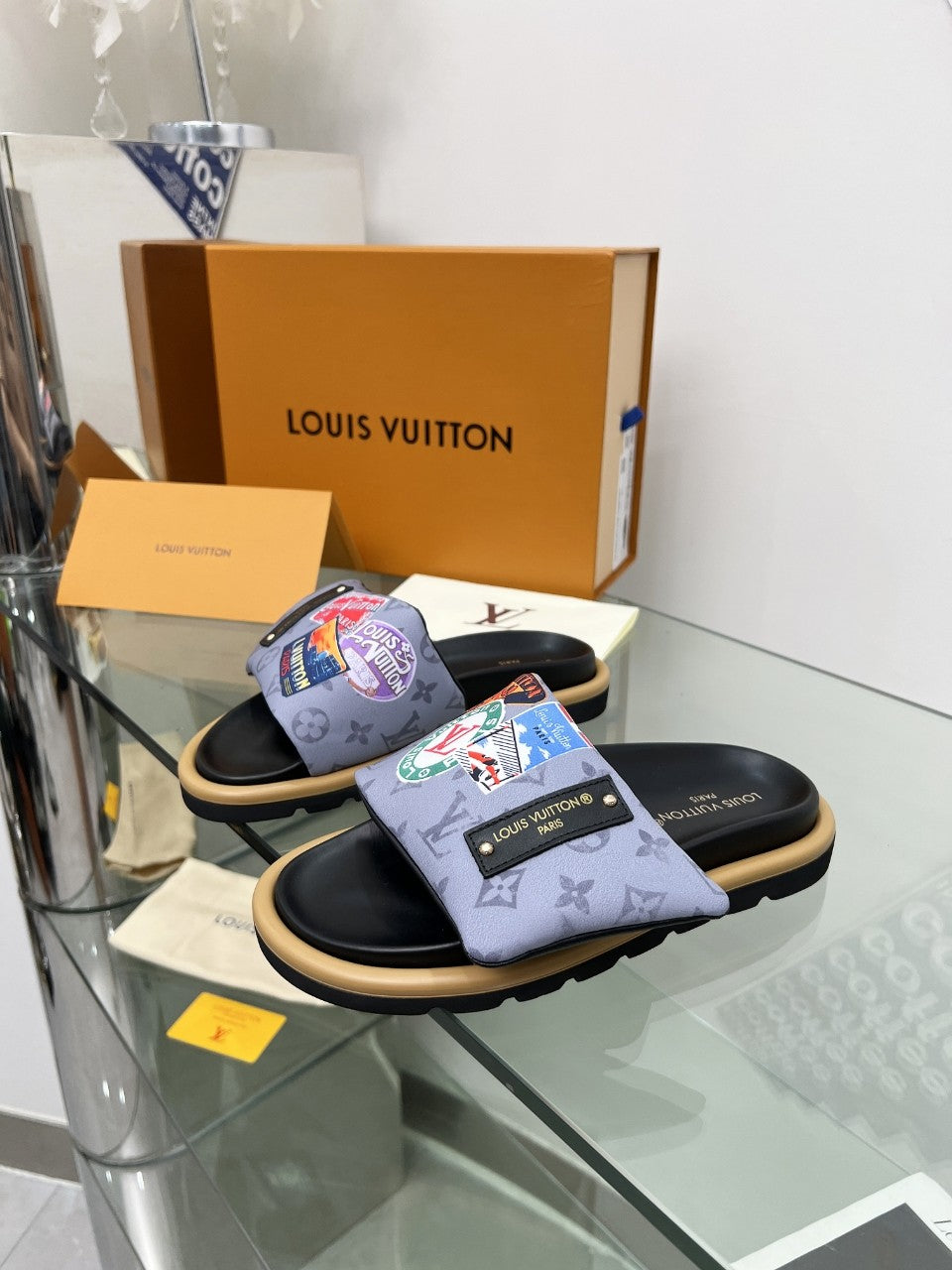LV Waterfront Mule 'Monogram Postcard Stamps'