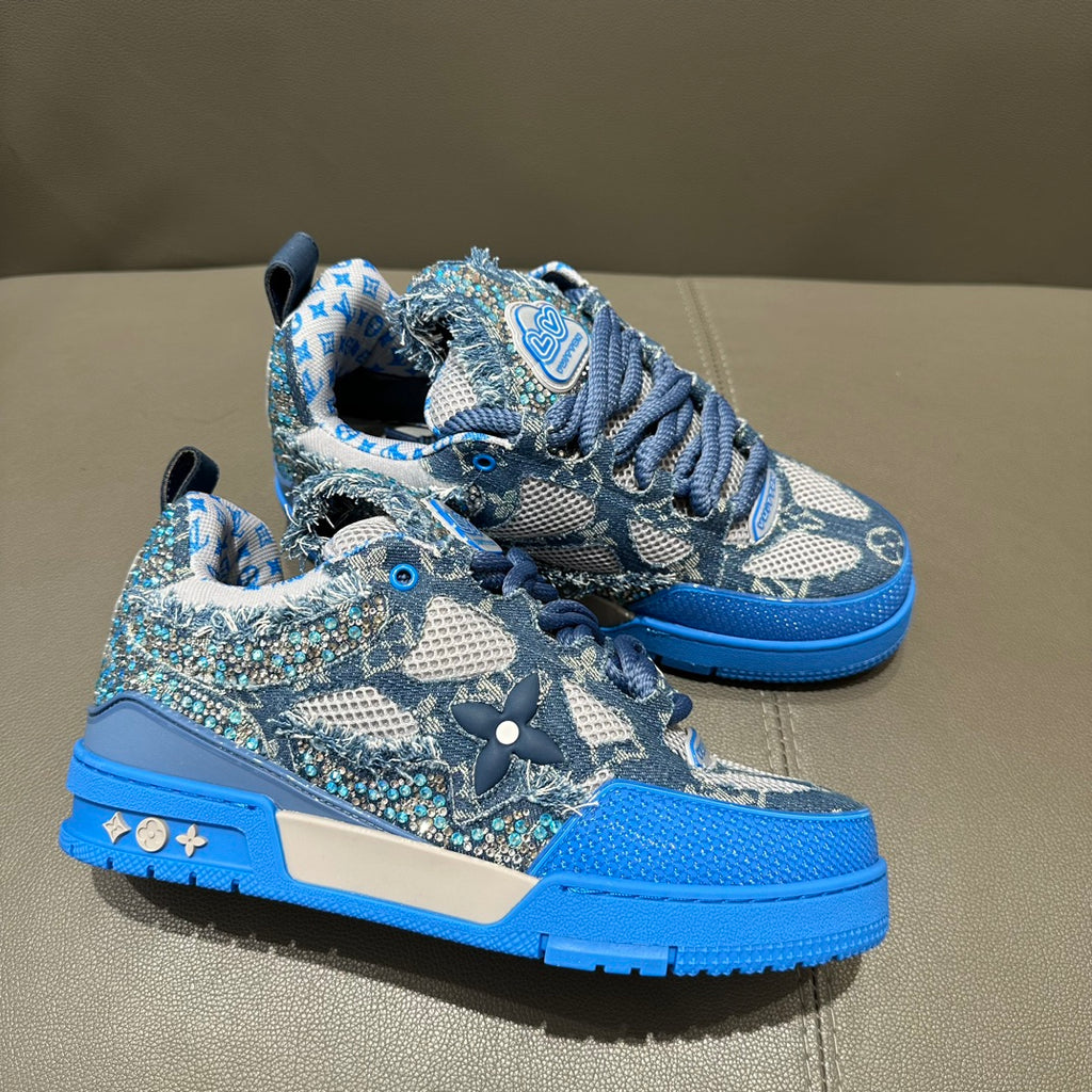LV Maxi Trainer Sneaker 'Monogram Denim Strass Blue'