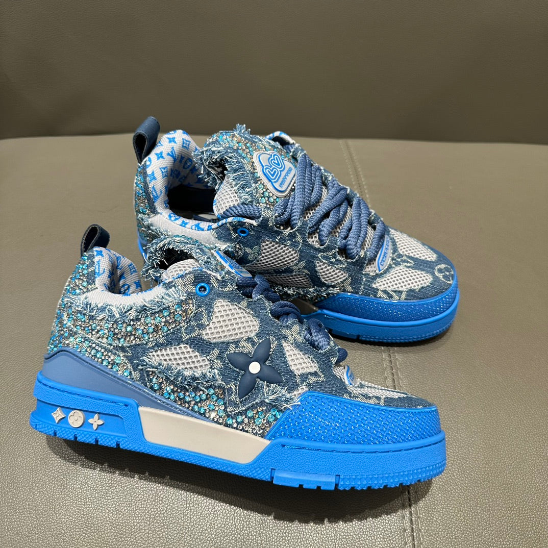 LV Maxi Trainer Sneaker 'Monogram Denim Strass Blue'