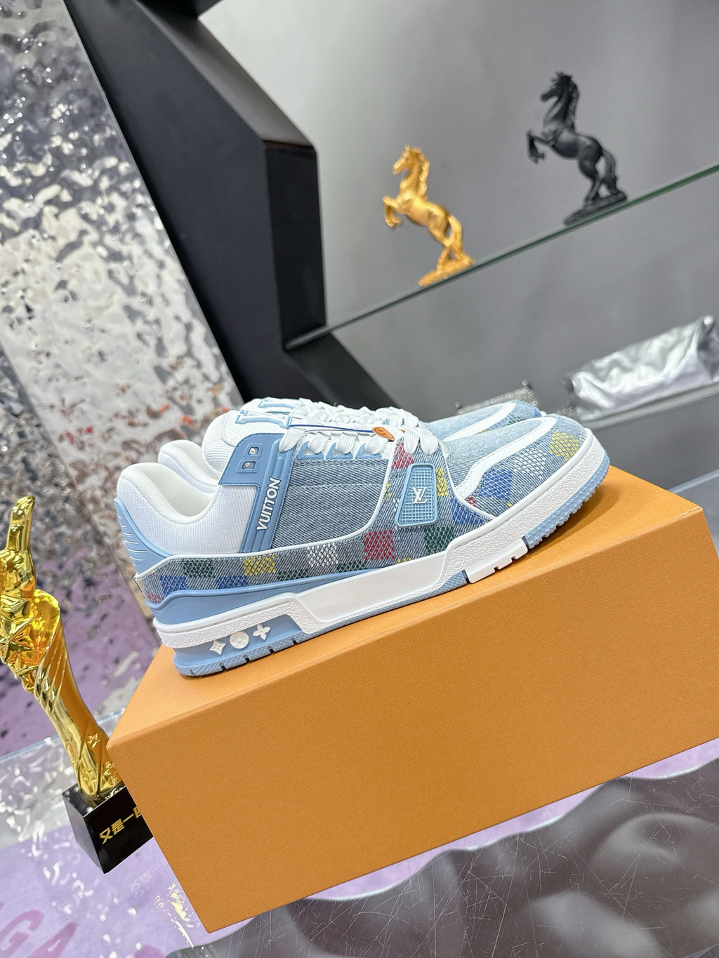 LV Trainer Sneaker 'Damier Denim Light Blue'