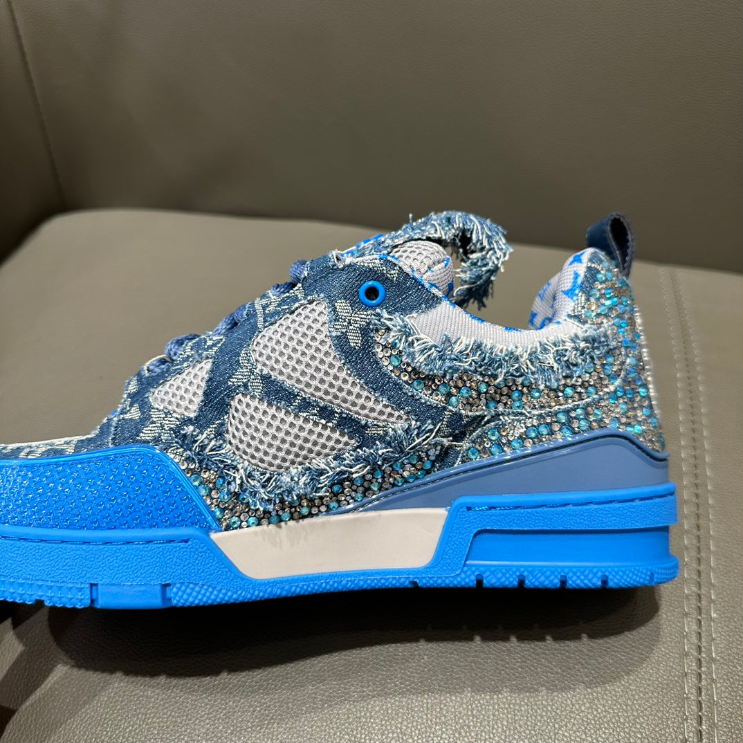 LV Maxi Trainer Sneaker 'Monogram Denim Strass Blue'
