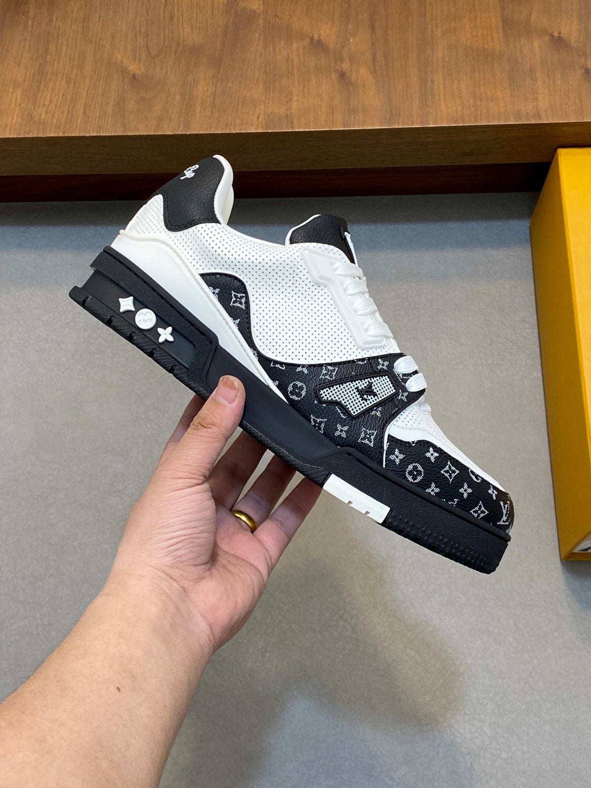 LV Trainer Sneaker 'Monogram Perforated White Black'