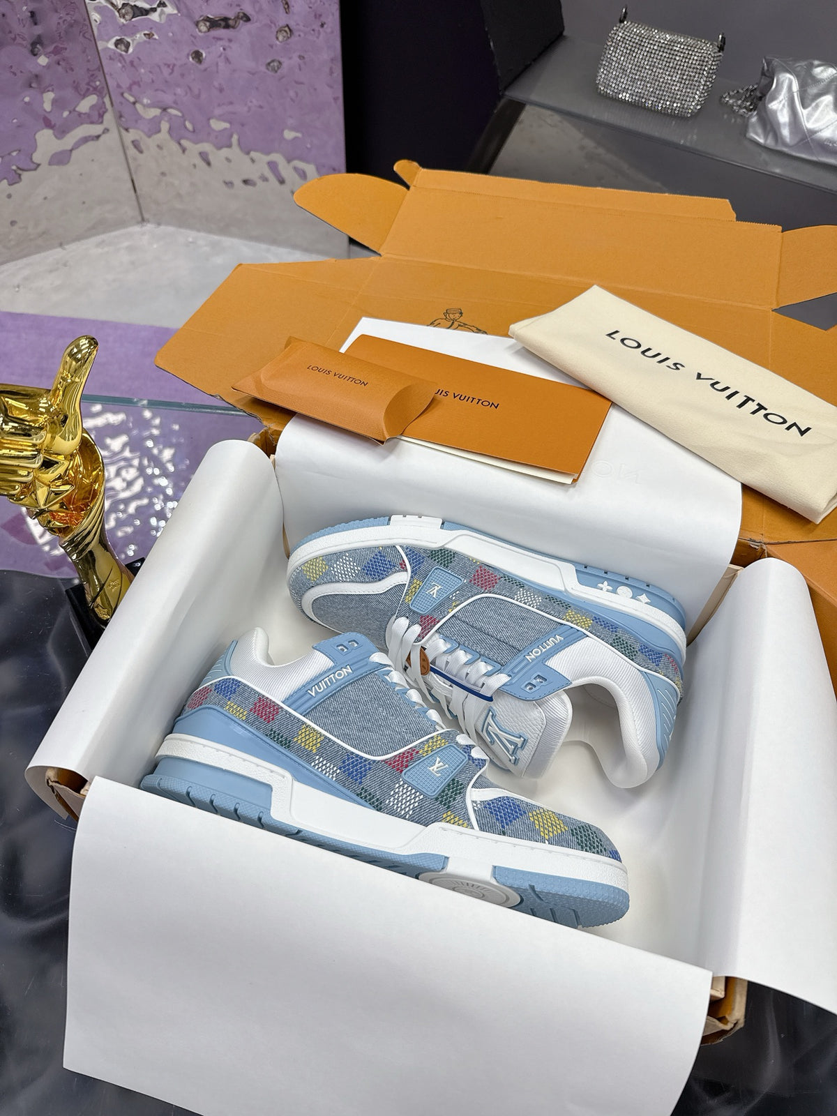 LV Trainer Sneaker 'Damier Denim Light Blue'