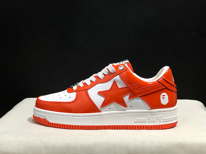 Bapesta Low 'Patent Leather Orange White'