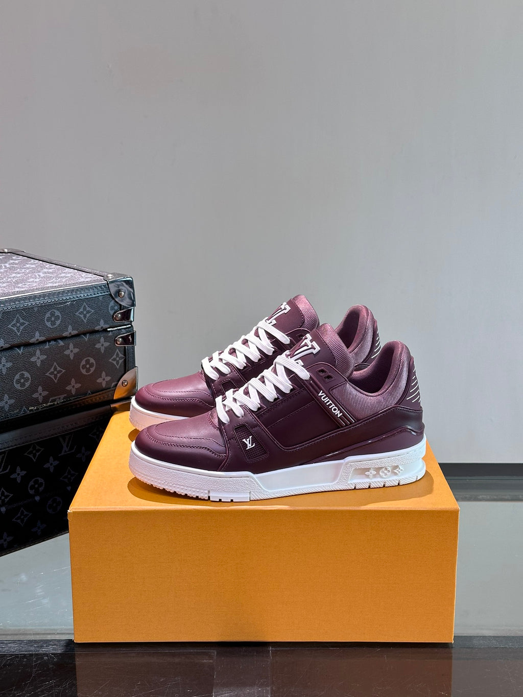 LV Trainer Sneaker 'Monogram Leather Bordeaux'