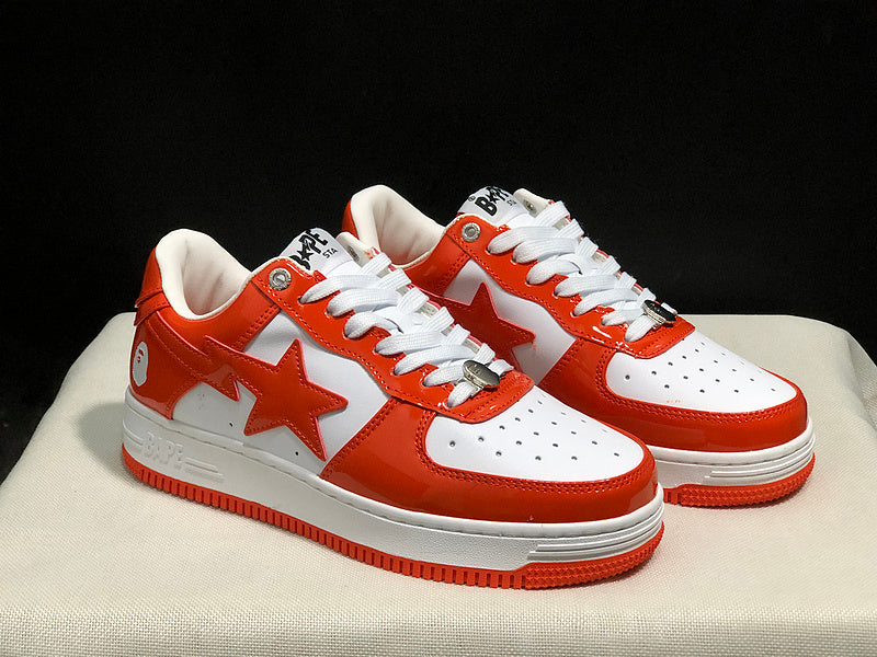 Bapesta Low 'Patent Leather Orange White'