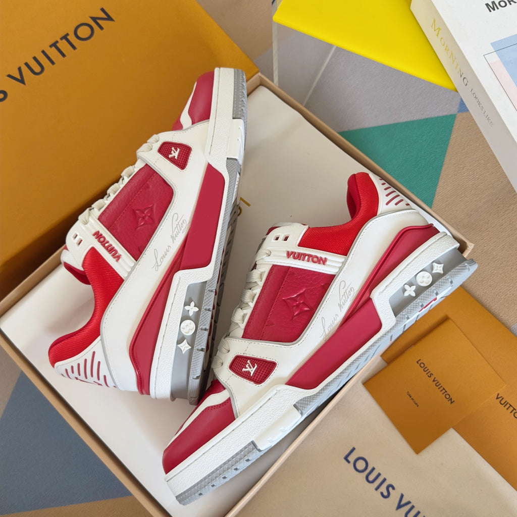 LV Trainer Sneaker 'Monogram Flower Red White'