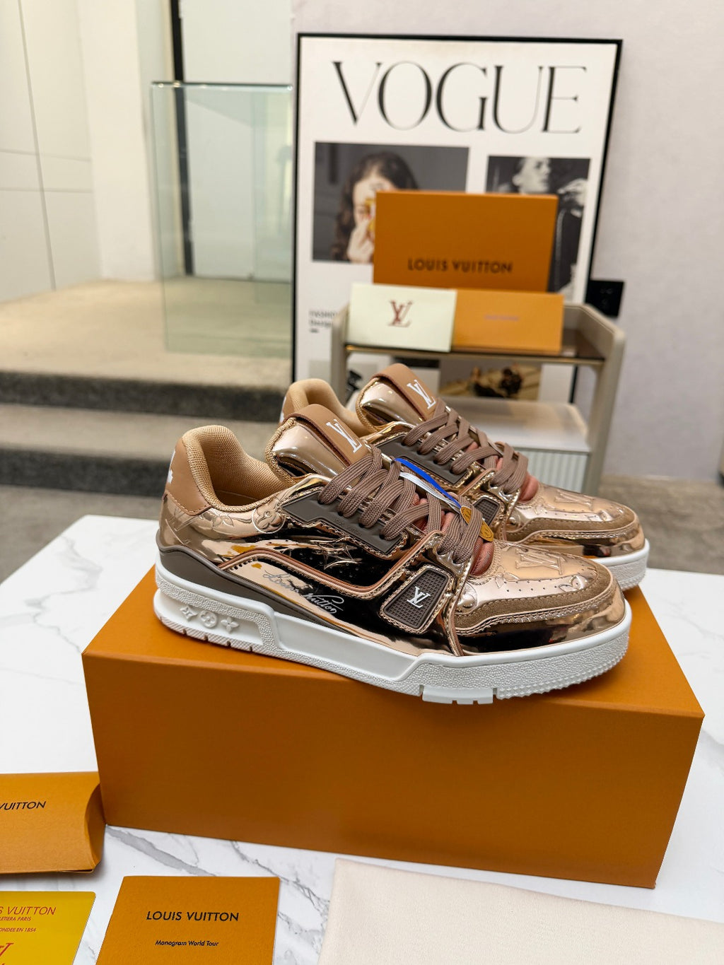 LV Trainer Sneaker 'Metallic Bronze Monogram'