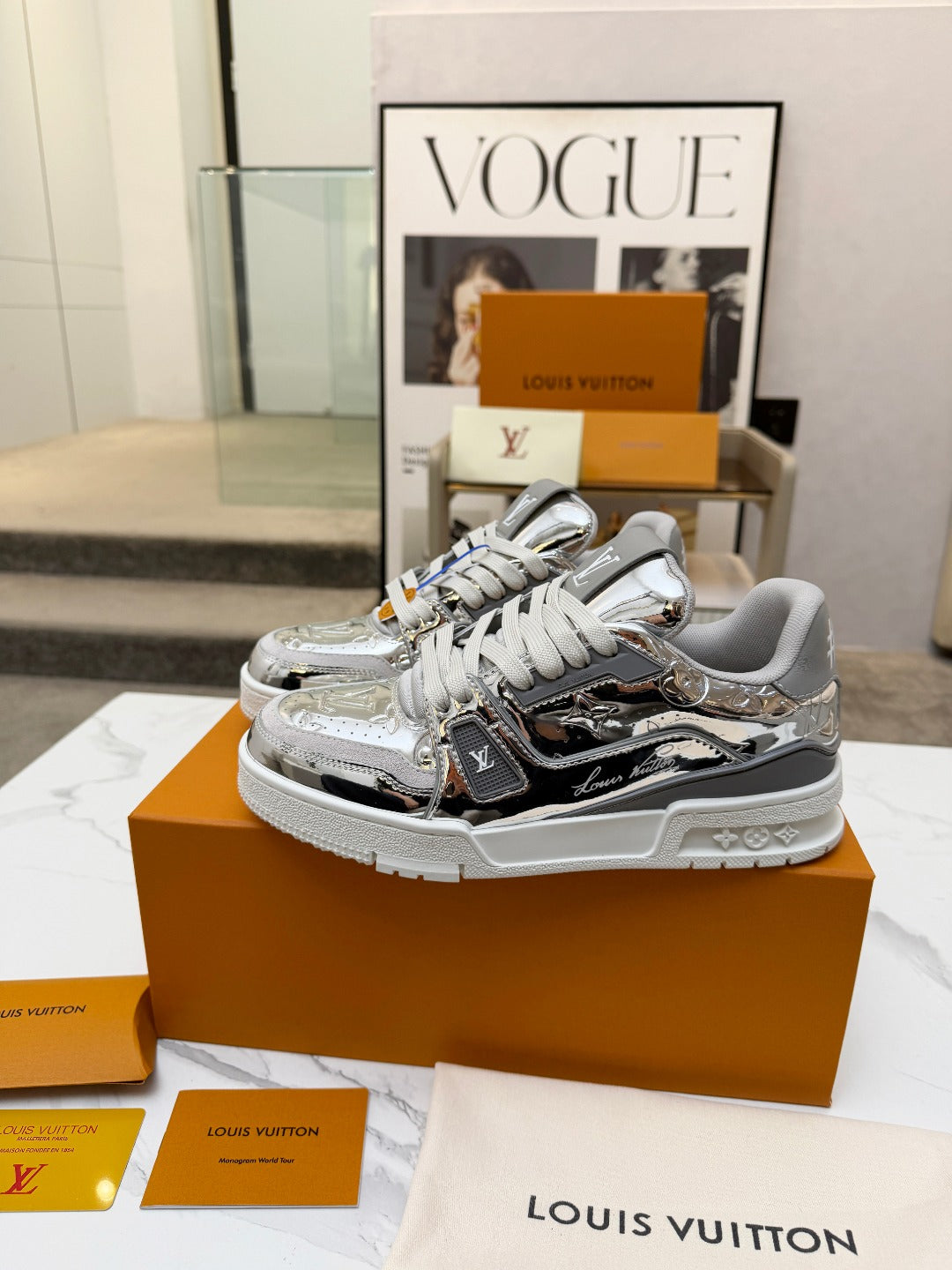 LV Trainer Sneaker 'Metallic Silver Monogram'