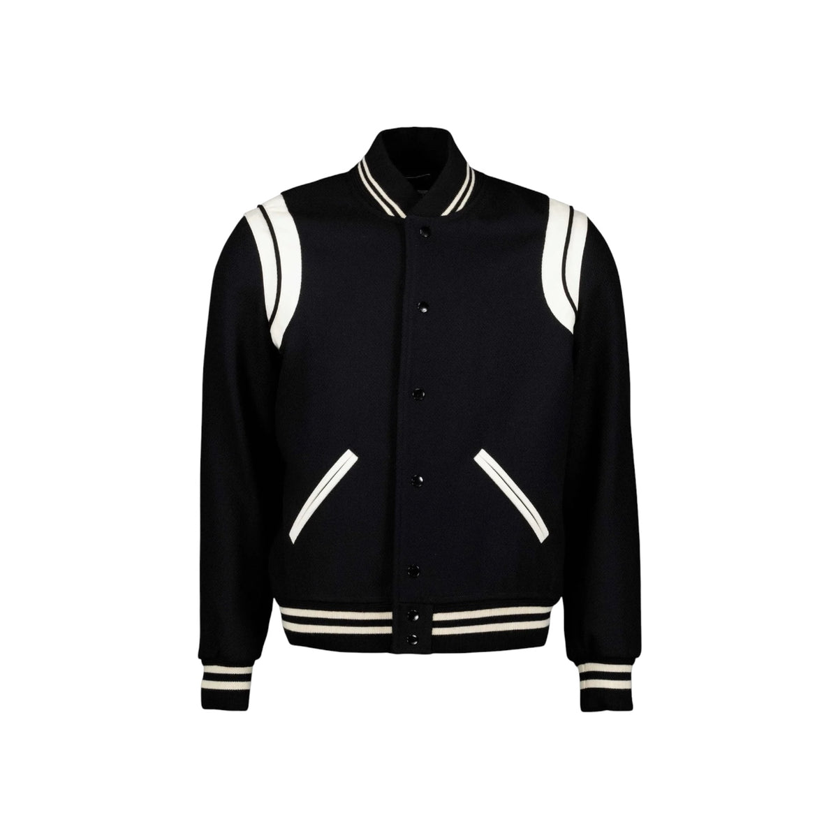 Saint Laurent Teddy Varsity Jacket Black