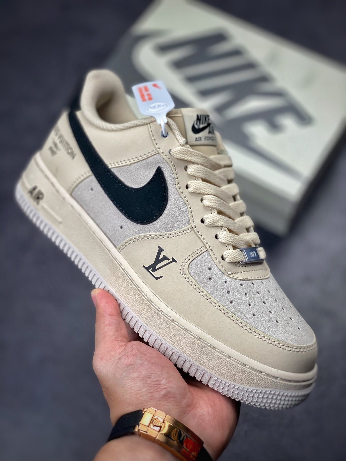 LV x Nike AF1 'Sail Black'