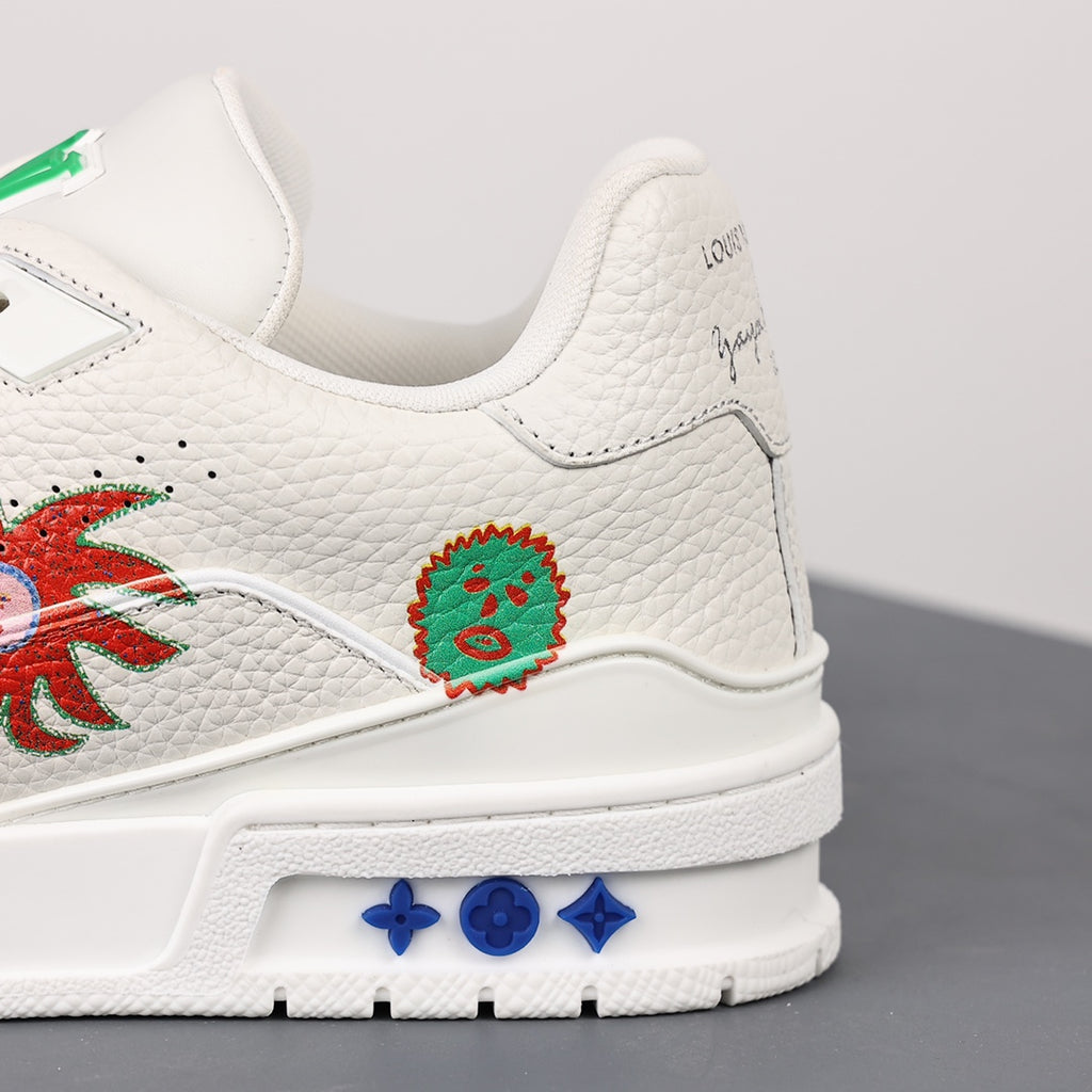LV Trainer Sneaker 'Yayoi Kusama White Embroidered Faces'