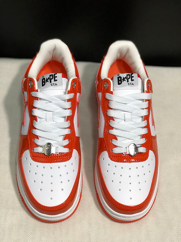 Bapesta Low 'Patent Leather Orange White'
