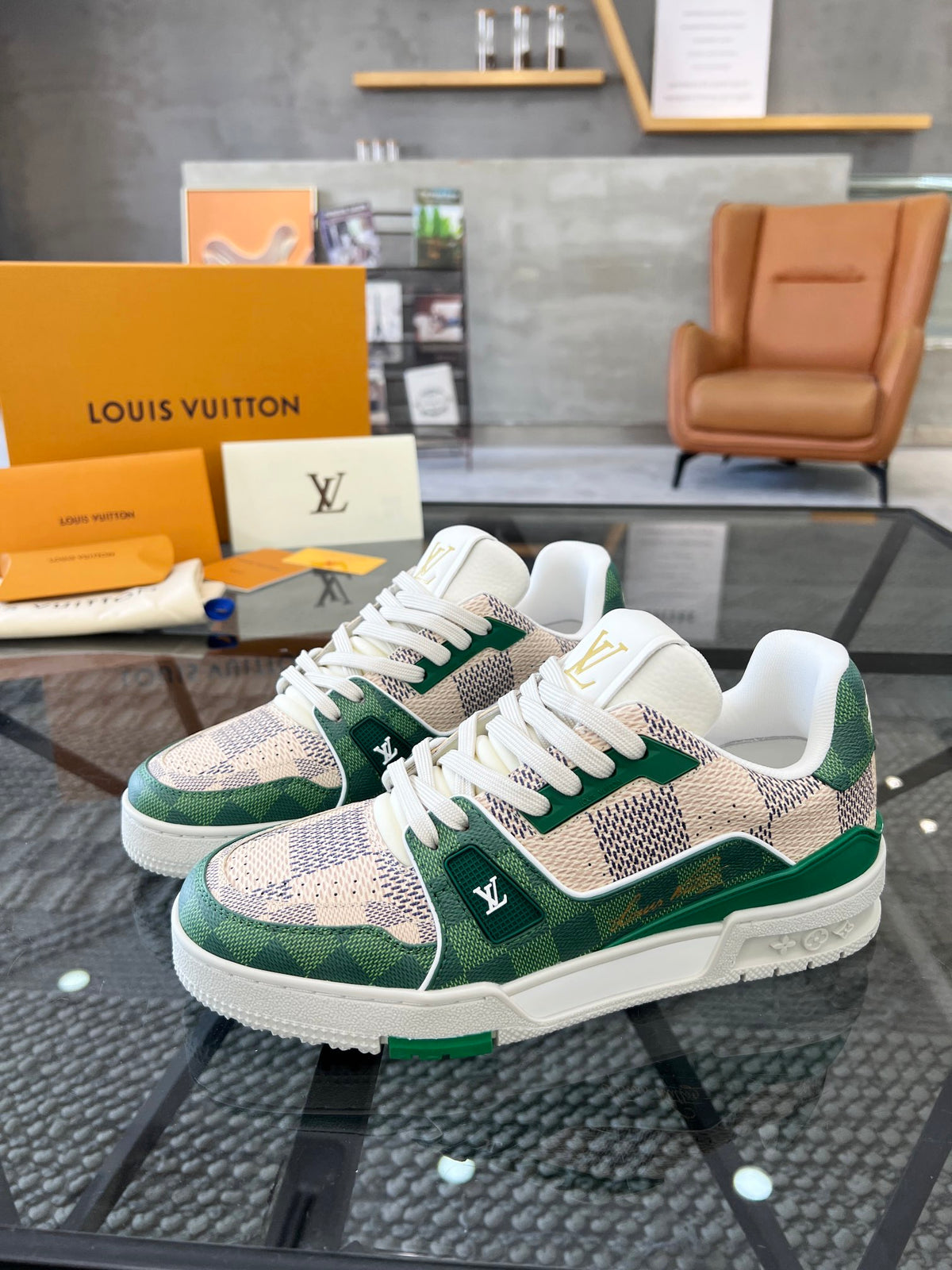 LV Trainer Sneaker 'Damier Pop Green'