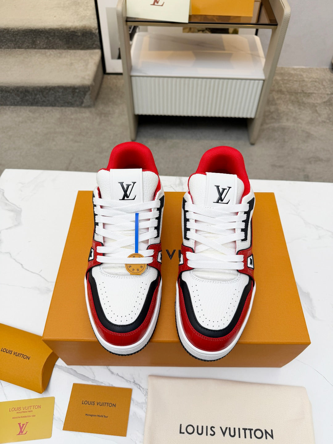 LV Trainer Sneaker 'White Red Black'