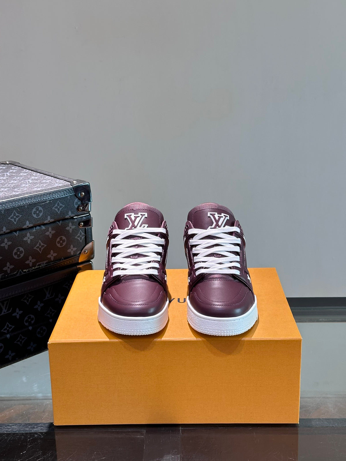 LV Trainer Sneaker 'Monogram Leather Bordeaux'