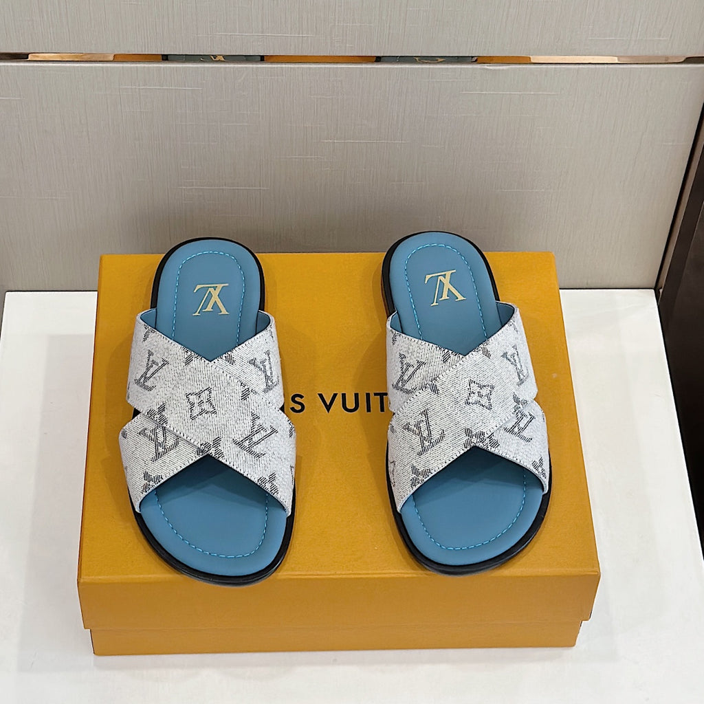LV Panama Mule 'Monogram Jacquard Blue'