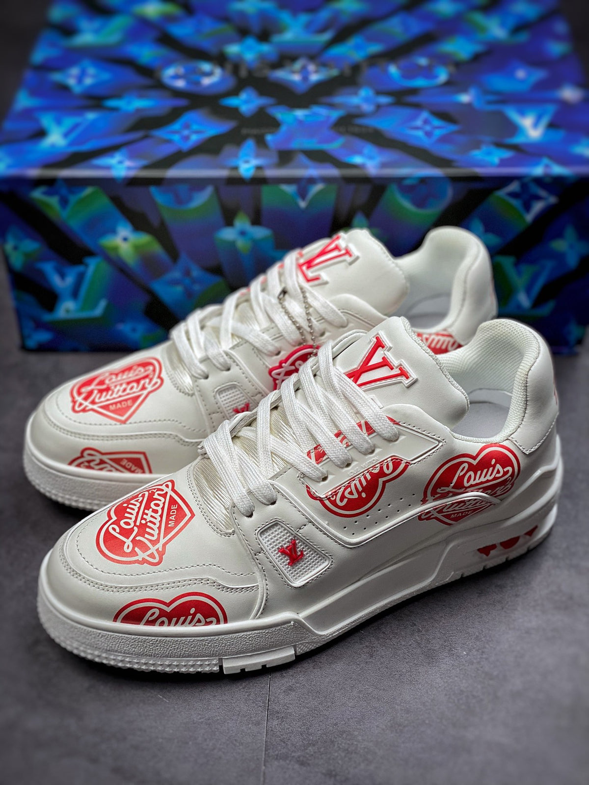 LV Trainer Sneaker 'LV Made Heart White Red'