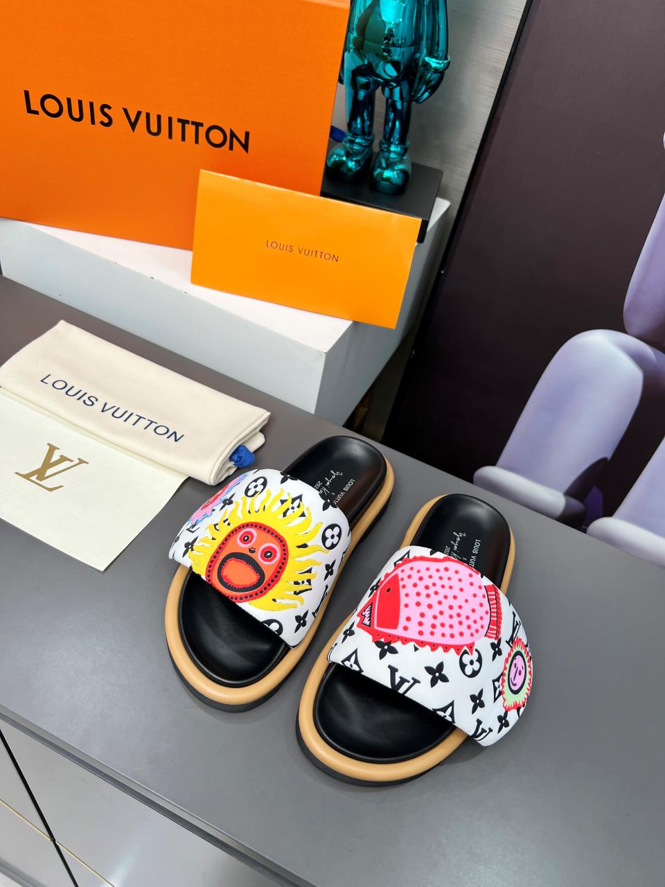 LV Waterfront Mule 'Yayoi Kusama Faces'