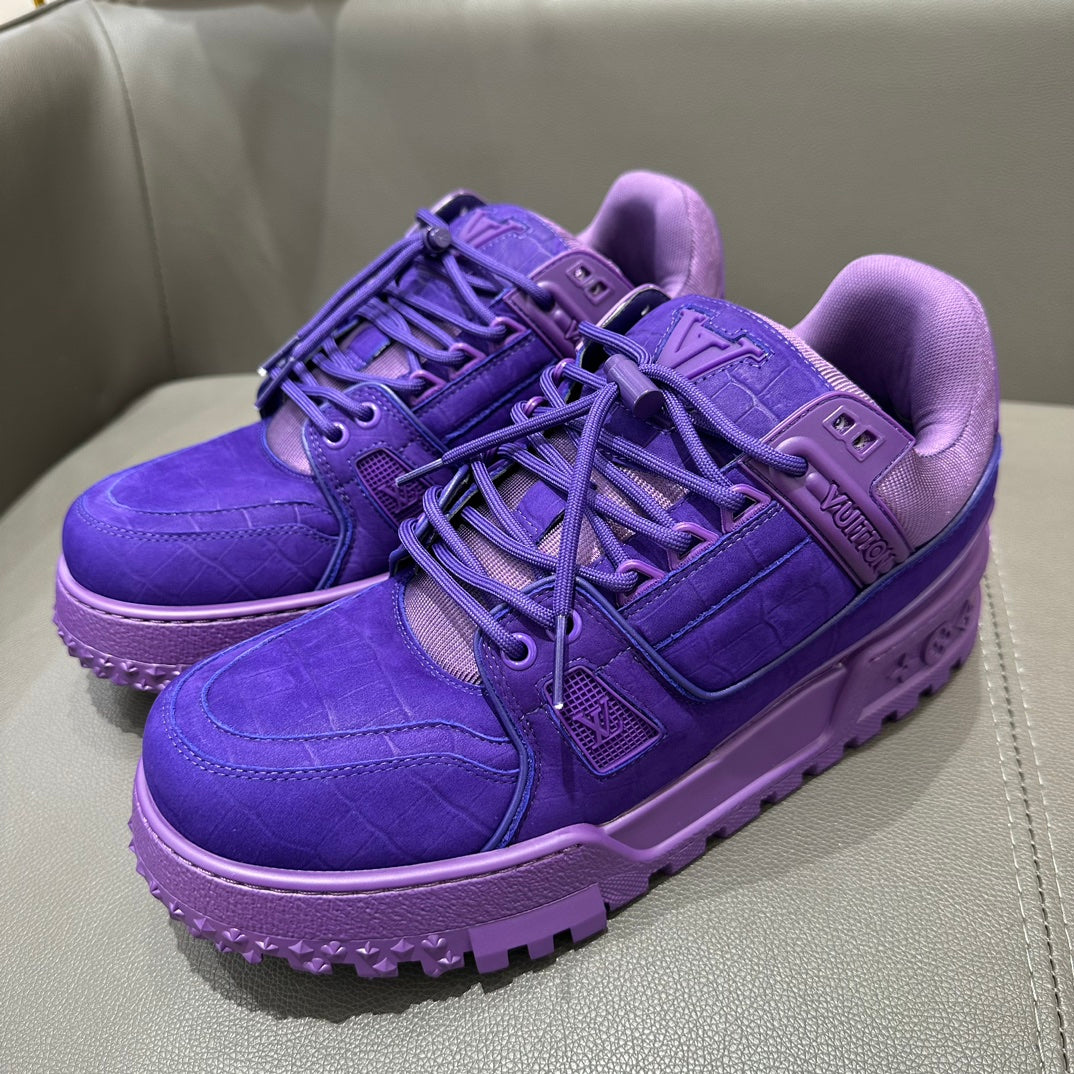 LV Maxi Trainer Sneaker 'Monochrome Crocodile Purple'