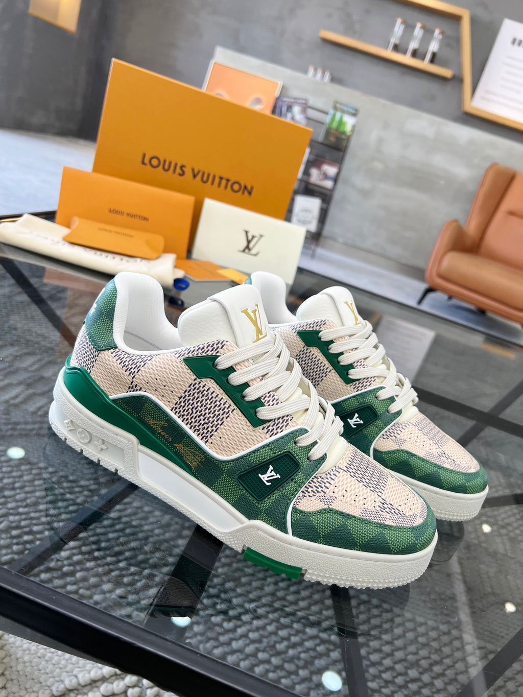 LV Trainer Sneaker 'Damier Pop Green'