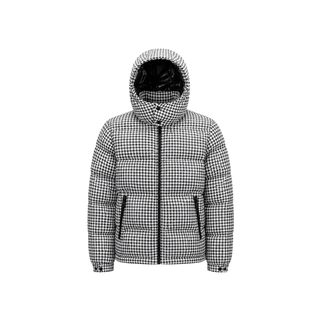 Moncler Houndstooth Hooded Down Jacket