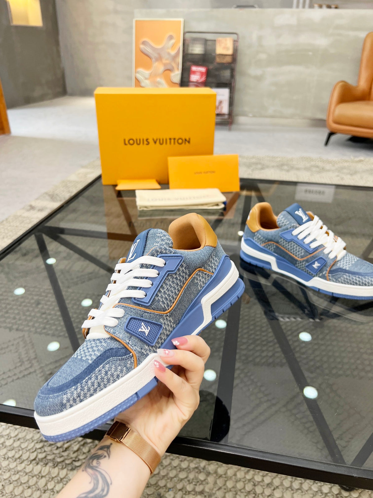 LV Trainer Sneaker 'Damier Blue Denim'