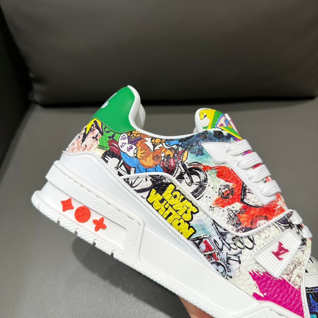 LV Trainer Sneaker 'Comic Print White Green'