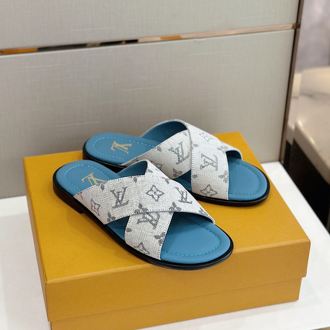 LV Panama Mule 'Monogram Jacquard Blue'