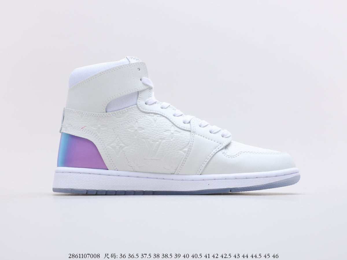 LV x Nike AJ1 High 'Iridescent Purple'