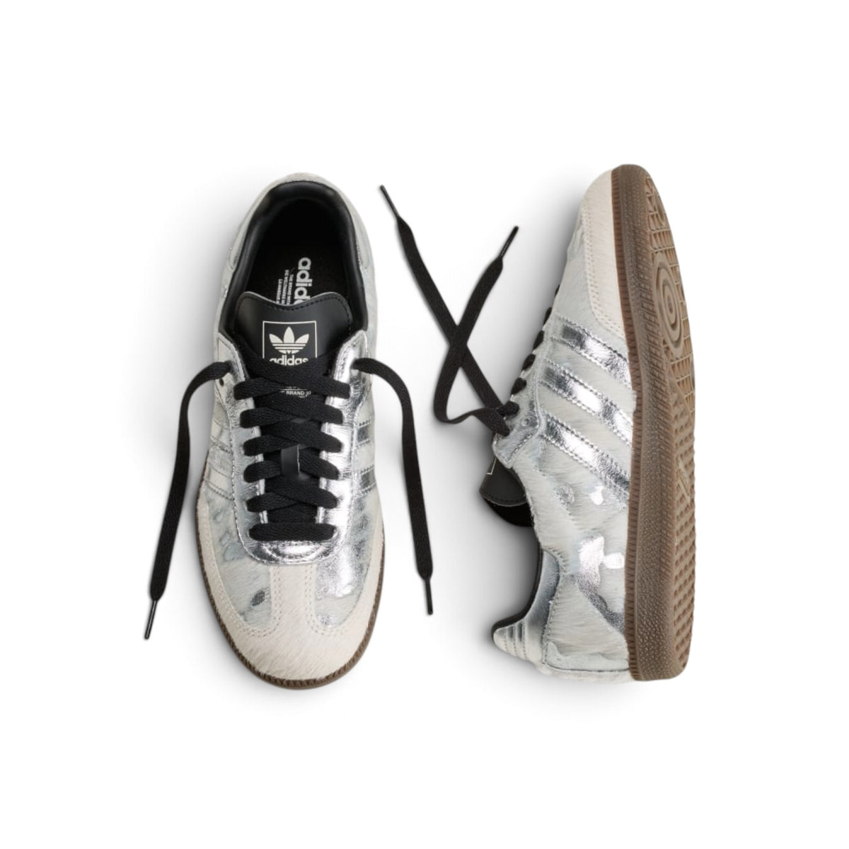 Samba OG Metallic Silver Cow Print