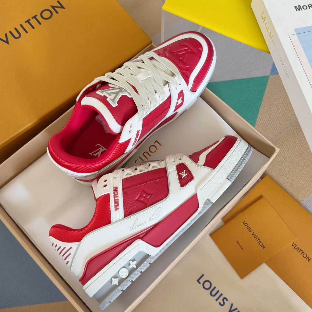 LV Trainer Sneaker 'Monogram Flower Red White'