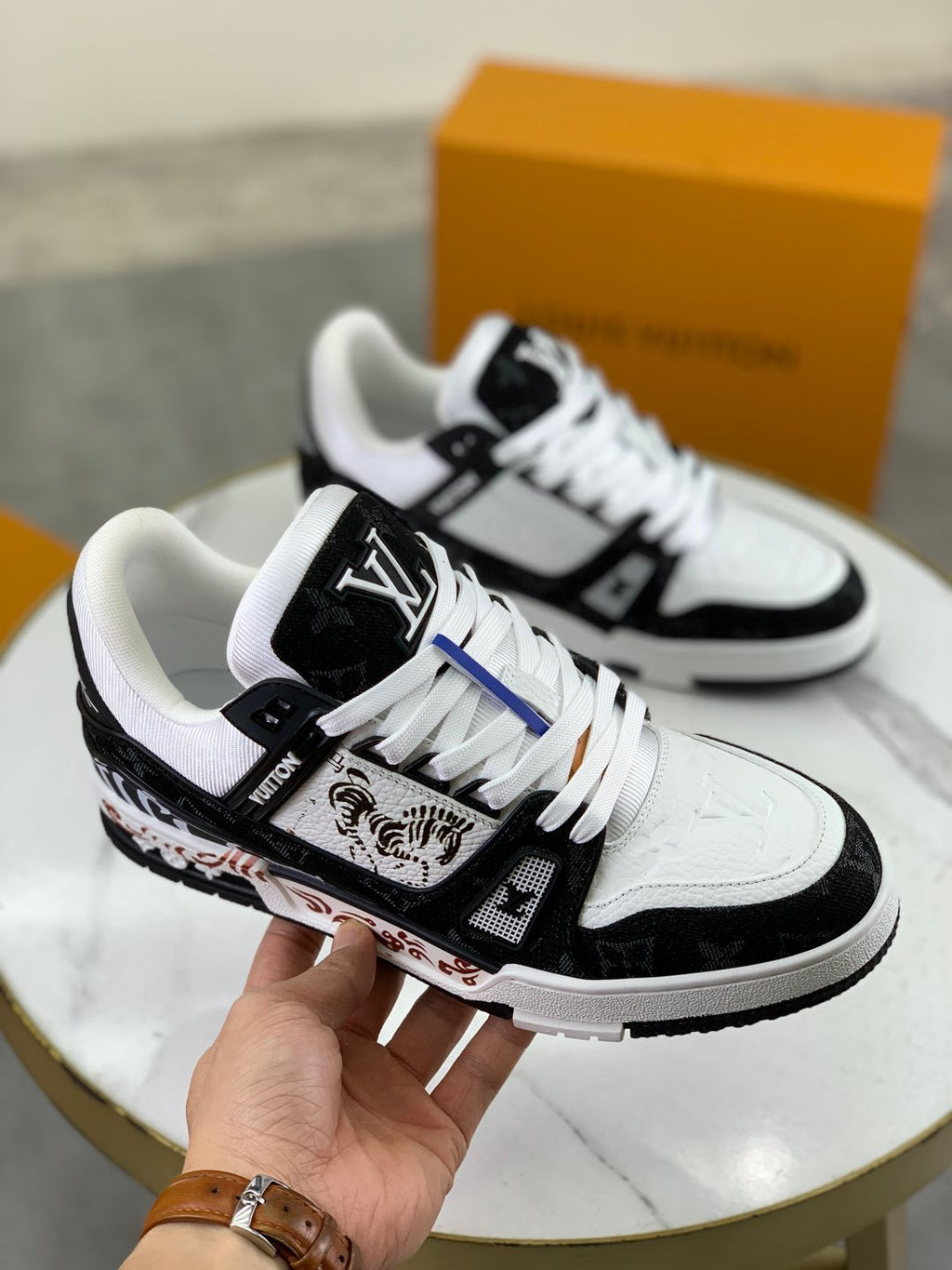 LV Trainer Sneaker 'Zebra Graphic Black White'
