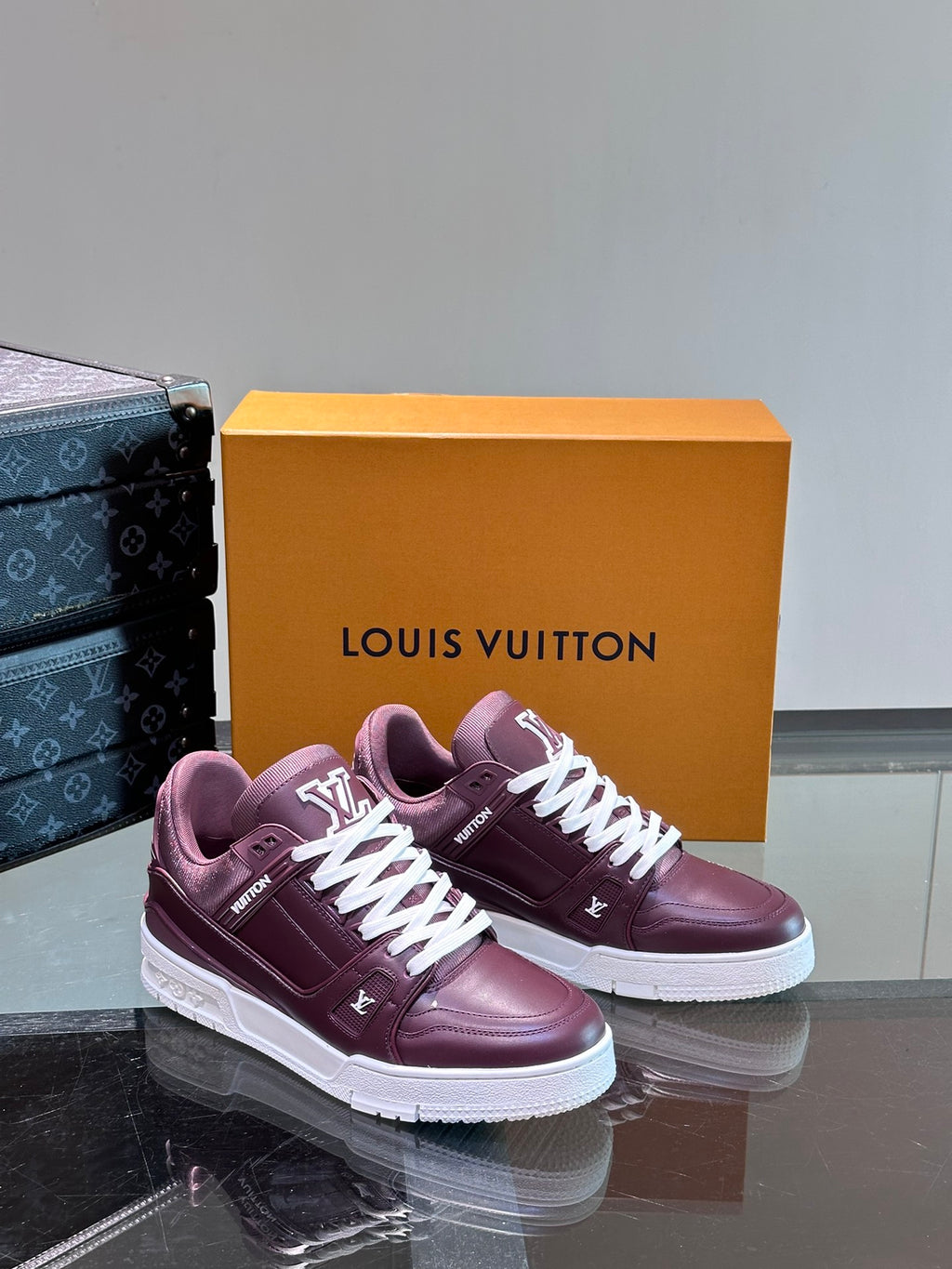 LV Trainer Sneaker 'Monogram Leather Bordeaux'