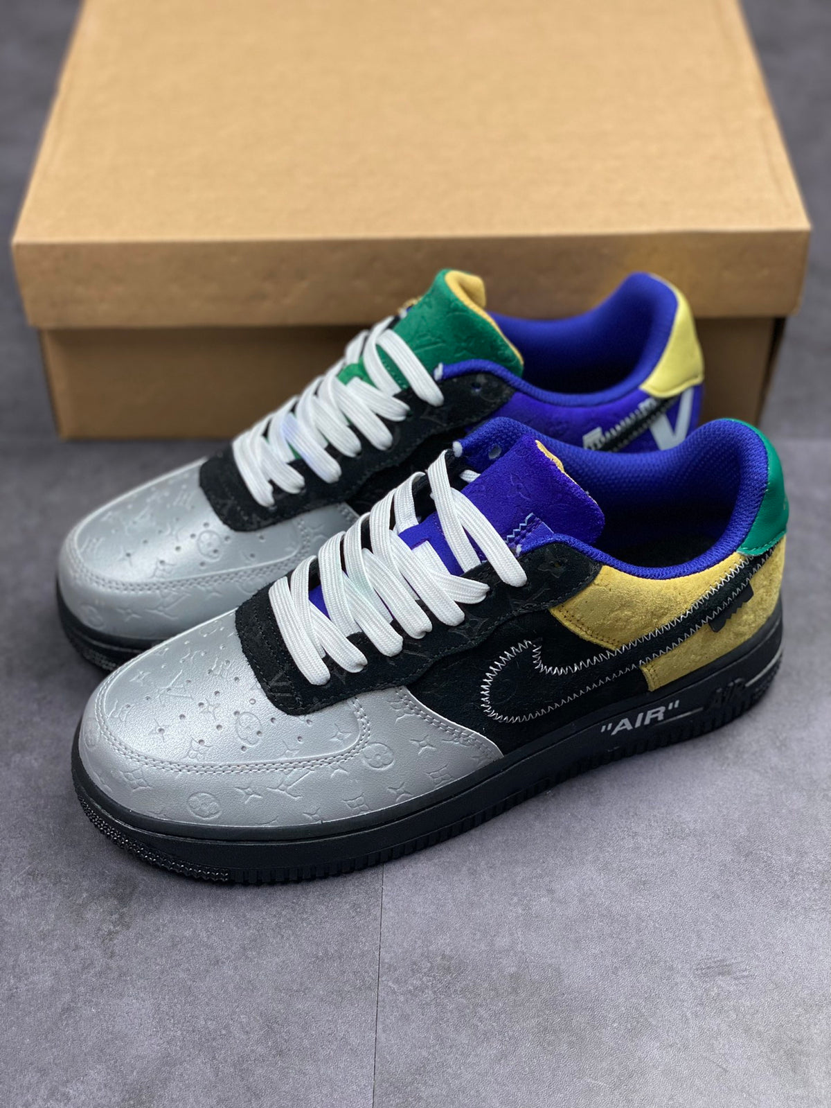LV x Nike AF1 'Metallic Silver Purple'