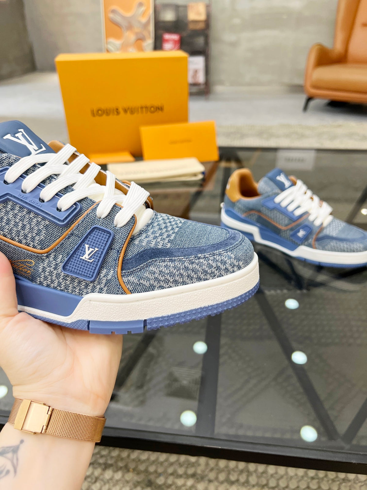 LV Trainer Sneaker 'Damier Blue Denim'