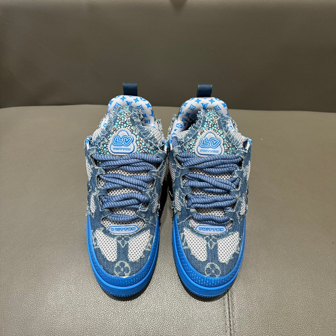 LV Maxi Trainer Sneaker 'Monogram Denim Strass Blue'