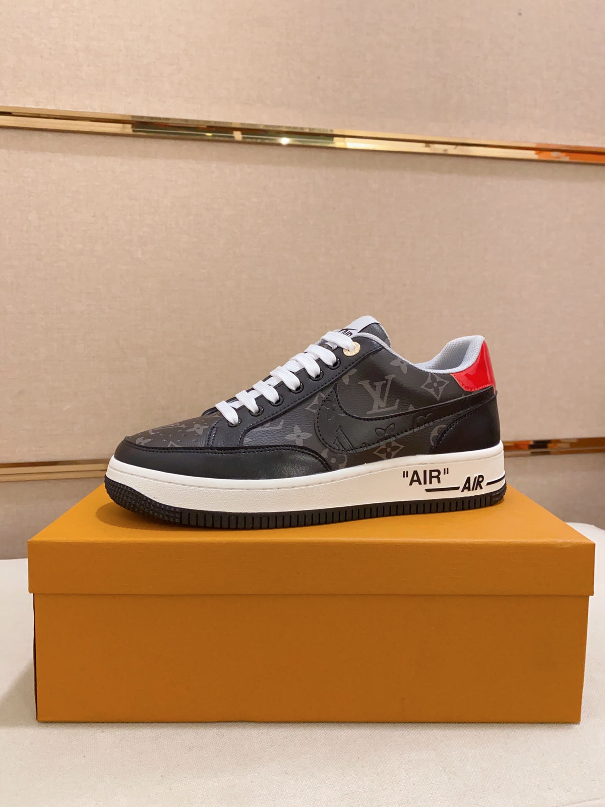 LV x Nike Air Force 1 Low 'Monogram Black Red'