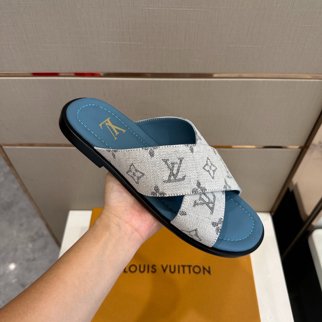 LV Panama Mule 'Monogram Jacquard Blue'