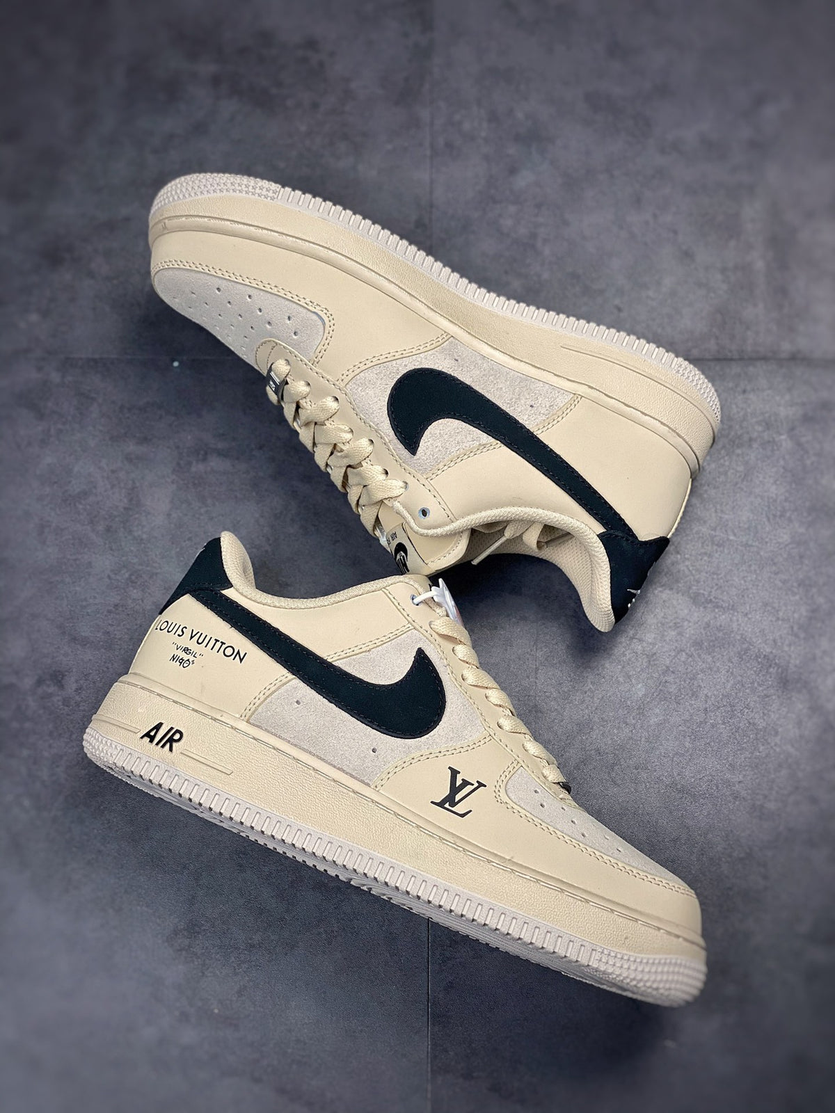 LV x Nike AF1 'Sail Black'