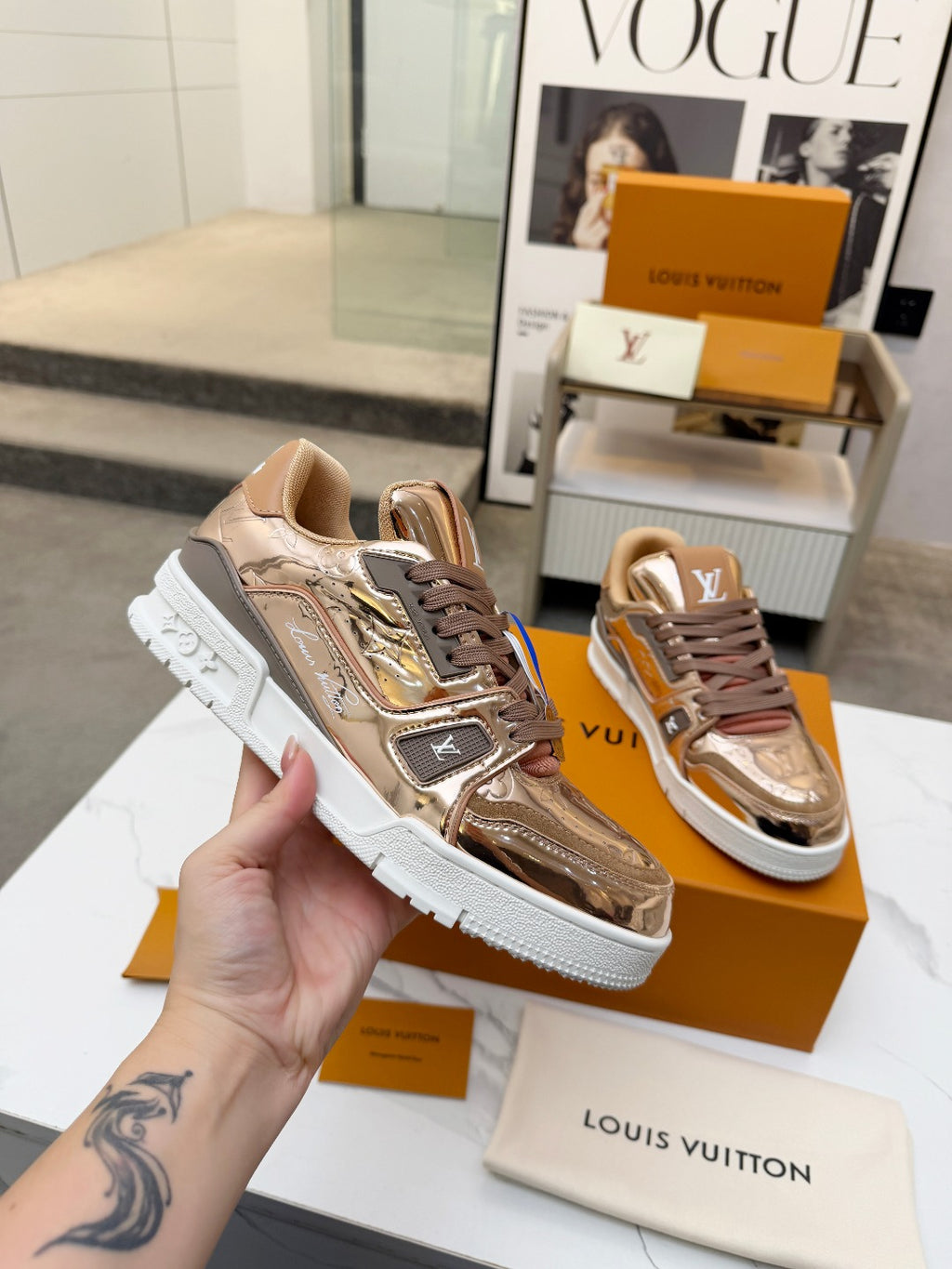 LV Trainer Sneaker 'Metallic Bronze Monogram'