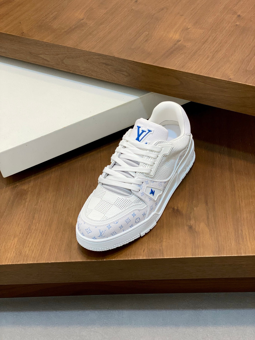 LV Trainer Sneaker 'Monogram Perforated White Blue'